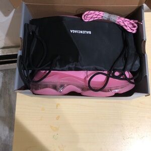 Balenciaga Vibrant Pink Sneakers with Transparent Sole